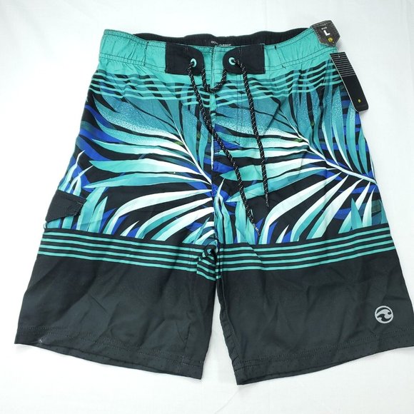 Ocean Current Other - Ocean Current OC Boardshorts Boys L (Approx. 14/16) Green Black Leaf